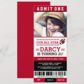 Fußball Ticket Geburtstag Einladungen (Vorne/Hinten)