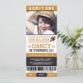 Fußball Ticket Geburtstag Einladungen (Stehend Vorderseite)