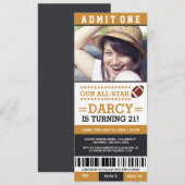 Fußball Ticket Geburtstag Einladungen (Vorne/Hinten)