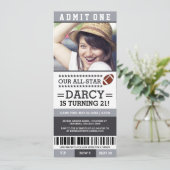 Fußball Ticket Geburtstag Einladungen (Stehend Vorderseite)