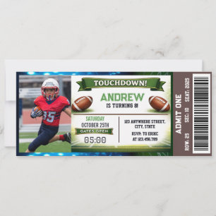 Fußball-Ticket-Geburtstags-Einladung mit Foto Einladung