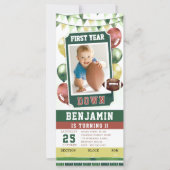 Fußball Ticket Happy Boy Einladung zum 1. Geburtst (Vorderseite)