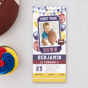 Fußball Ticket Helle Boy 1. Geburtstag Einladung