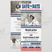 Fußball-Ticket Hochzeit Sichern Sie das Datum Save The Date (Vorne/Hinten)