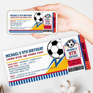 Fußball Ticket Pass Einladung zur Geburtstagsparty