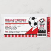 Fußball Ticket Pass Einladung zur Geburtstagsparty (Vorderseite)