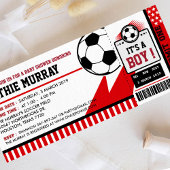 Fußball Ticket Pass Kinderdusche Einladung