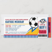 Fußball Ticket Pass Kinderdusche Einladung (Vorderseite)