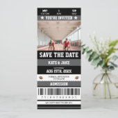 Fußball-Ticket Sport Einzigartiges Foto Save the D Einladung (Stehend Vorderseite)