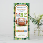 Fußball Ticket Sport Thema Niedlich Junge 1. Gebur Einladung (Stehend Vorderseite)