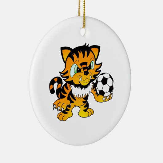 Fußball-Tiger Keramik Ornament (Rechts)