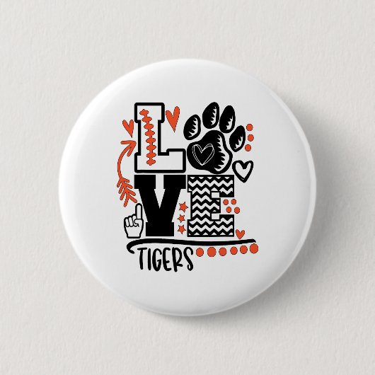 Fußball Tigers Pfote Mom Schulgeist Button (Vorderseite)