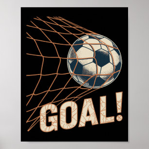 Fußball-Tor-Feier Vintage-Fußball Ll Im Netz _ Poster