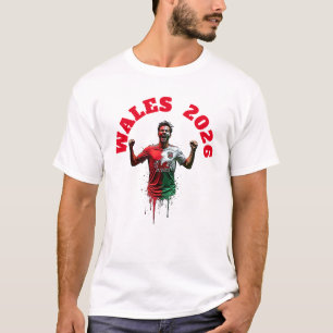 Fußball-Tor-Feier Wales-Flagge 2026 T-Shirt