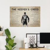 Fußball-Torhüter-Creed-Monogramm-Pergament Poster (Heimbüro)