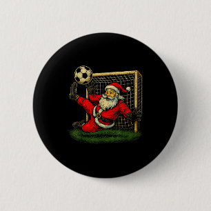 Fußball-Torhüter Weihnachtsmann Weihnachten Sport  Button