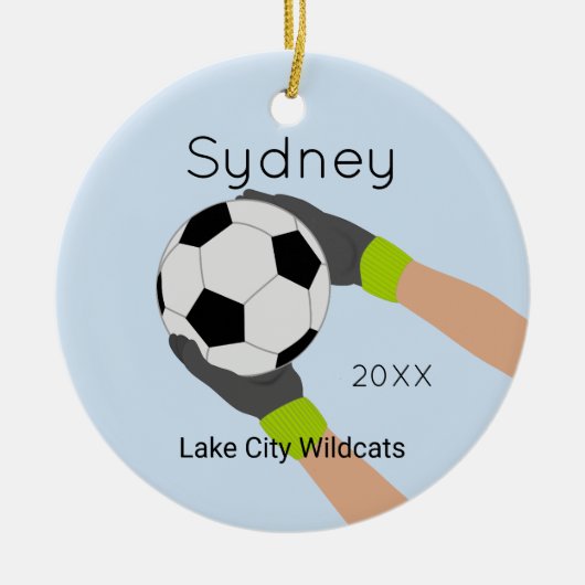 Fußball-Tormann-Andenken-Verzierung Keramikornament (Vorne)