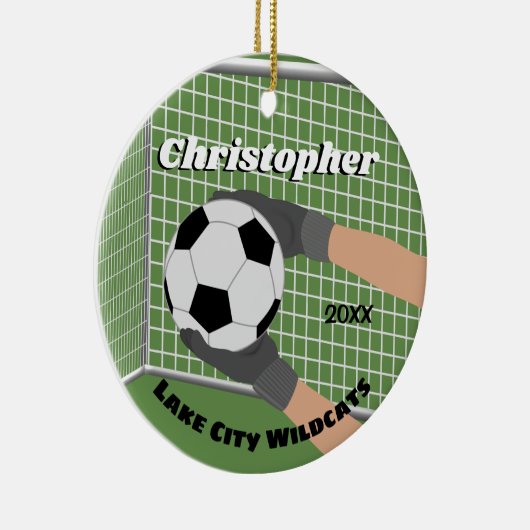 Fußball-Tormann Keramik Ornament (Rechts)