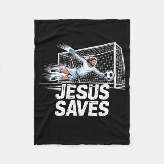 Fußball Torwart Torhüter Jesus rettet christliche Fleecedecke