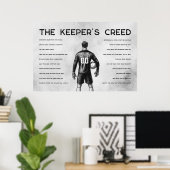 Fußball Torwart Wappen Monogramm Weiß Poster (Heimbüro)