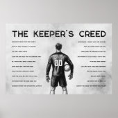 Fußball Torwart Wappen Monogramm Weiß Poster (Vorne)