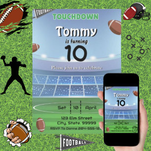 Fußball Touchdown Geburtstagseinladung Einladung