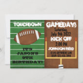 Fußball Touchdown Geburtstagsparty Einladungen (Vorderseite)