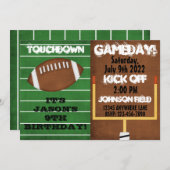 Fußball Touchdown Geburtstagsparty Einladungen (Vorne/Hinten)