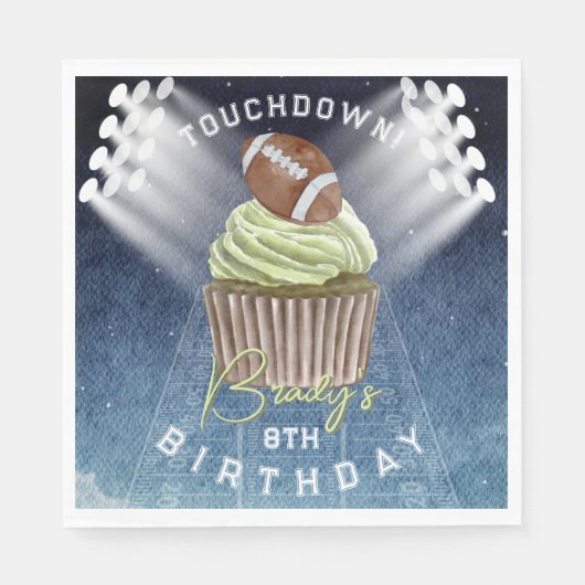 Fußball Touchdown Geburtstagsparty Serviette (Vorderseite)