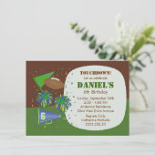 Fußball-Touchdown-Kinder Geburtstagsparty Einladung (Stehend Vorderseite)