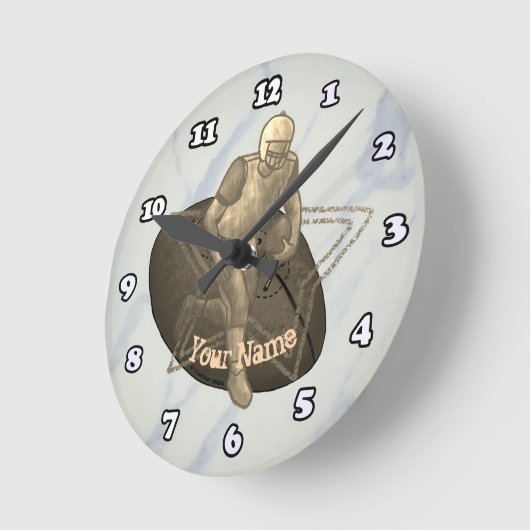 Fußball-Touchdown Runde Wanduhr (Winkel)