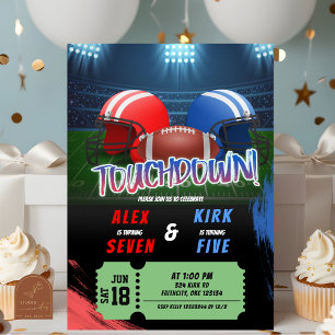 Fußball-Touchdown-Spiel-Zeit-Gemeinsamer Geburtsta Einladung