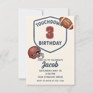 Fußball Touchdown Sports Boy Geburtstagsparty Einladung