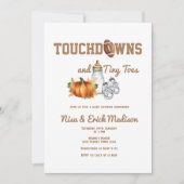 Fußball Touchdown Tiny Toes Herbst Baby Dusche Einladung (Vorderseite)