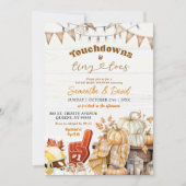 Fußball Touchdown und Tiny Toes Co-Ed Kinderdusche Einladung (Vorderseite)