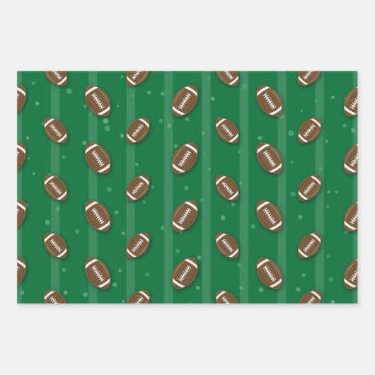 Fußball Tower Design Grün Braun und Weiß Geschenkpapier Set (Vorderseite 3)