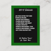 Fußball-Trading Card, grünes Fahrwerk-Geschäft in Visitenkarte (Rückseite)