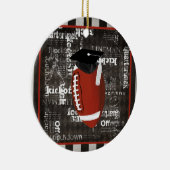 Fußball-tragende Abschluss-Kappe, Fußball-Wörter Keramikornament (Rechts)