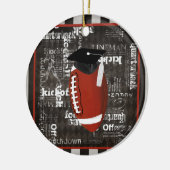 Fußball-tragende Abschluss-Kappe, Fußball-Wörter Keramikornament (Links)