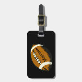 Fußball trägt Brown und schwarzen Gepäckanhänger (Vorderseite vertikal)