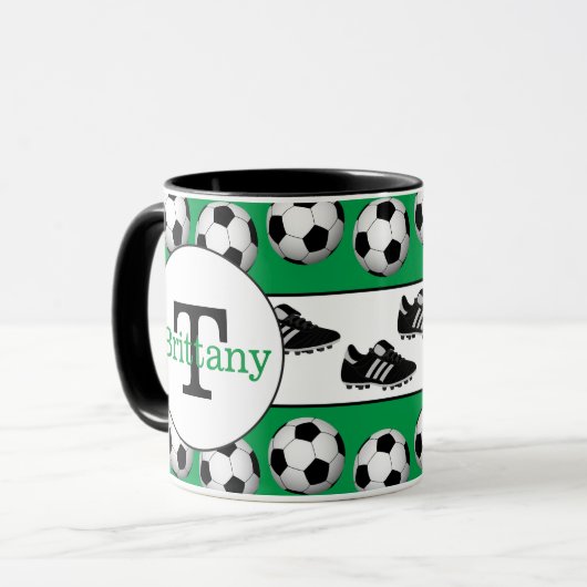 Fußball trägt kundengerechtes addiert tasse (Vorderseite Links)