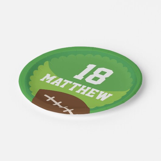 Fußball trägt personalisierten Party-Teller zur Pappteller (Schrägansicht)