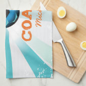 Fußball-Trainer Danke, Orange auf Aquamarinen, bla Handtuch (Viertel Falte)