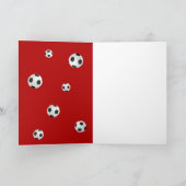 Fußball-Trainer Fußball Ball Rotes Foto Dankeskarte (Innenseite)