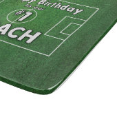 Fußball-Trainer Geburtstag mit Grasfeld und Ball Schneidebrett (Ecke)