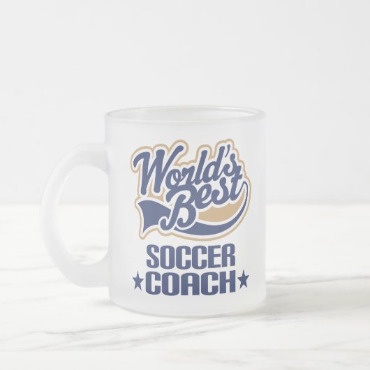 Fußball-Trainer-Geschenk Mattglastasse (Links)