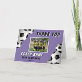 Fußball Trainer Name Foto Dankeskarte (Vorderseite)