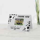 Fußball Trainer Name Foto Dankeskarte (Vorderseite)