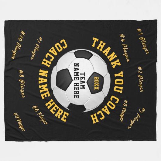 Fußball-Trainer präsentiert in Ihren Farben Fußbal Fleecedecke (Vorderseite (Horizontal))