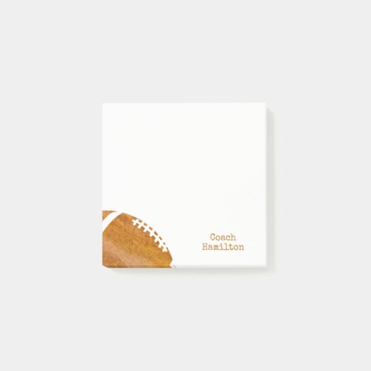 Fußball-Trainerpersonalisierter Watercolor Trendy Post-it Klebezettel (Vorderseite)